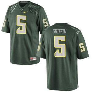 Youth Taj Griffin Green University of Oregon #5 Football Authentic Stitched Jersey