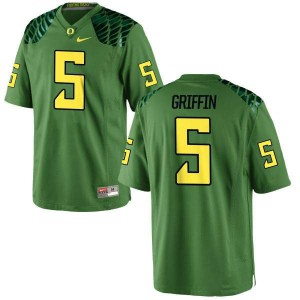 Youth Taj Griffin Apple Green Ducks #5 Football Game Alternate University Jerseys