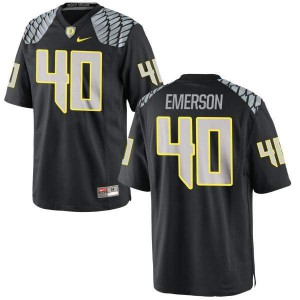 Youth Zach Emerson Black University of Oregon #40 Football Authentic Embroidery Jerseys
