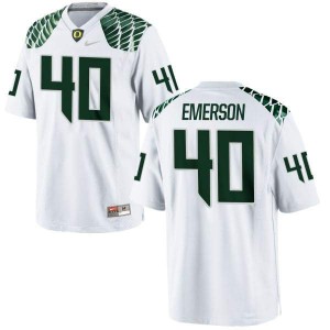 Youth Zach Emerson White Ducks #40 Football Authentic Official Jerseys